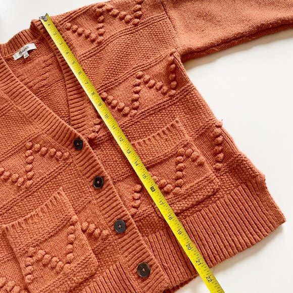 • Madewell Burnt Orange Popcorn Cardigan Sweater • - Picture 7 of 8
